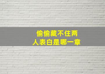 偷偷藏不住两人表白是哪一章