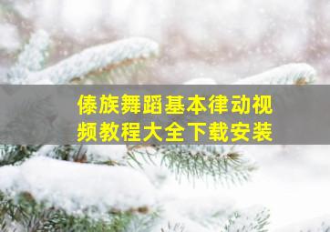 傣族舞蹈基本律动视频教程大全下载安装