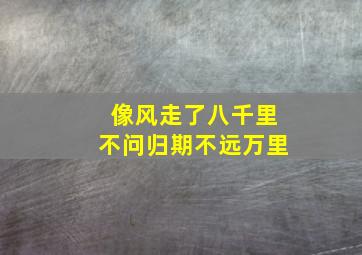 像风走了八千里不问归期不远万里