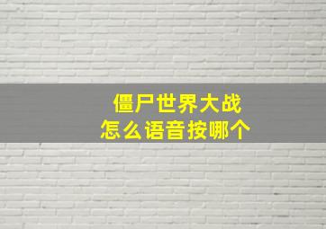 僵尸世界大战怎么语音按哪个