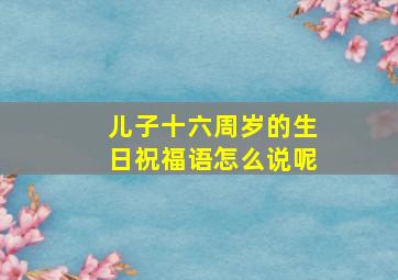 儿子十六周岁的生日祝福语怎么说呢