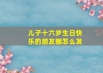 儿子十六岁生日快乐的朋友圈怎么发