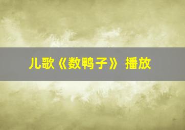 儿歌《数鸭子》 播放