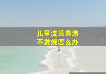 儿童流黄鼻涕不发烧怎么办