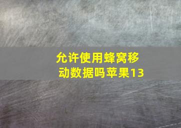 允许使用蜂窝移动数据吗苹果13