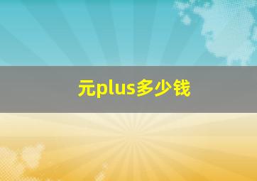 元plus多少钱