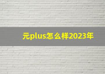 元plus怎么样2023年