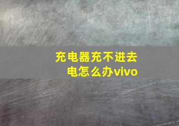 充电器充不进去电怎么办vivo