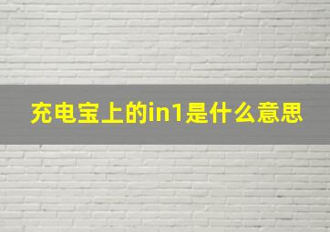 充电宝上的in1是什么意思