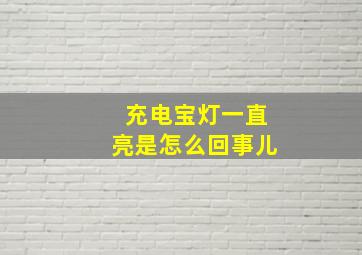 充电宝灯一直亮是怎么回事儿