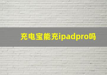 充电宝能充ipadpro吗