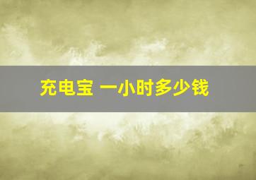 充电宝 一小时多少钱