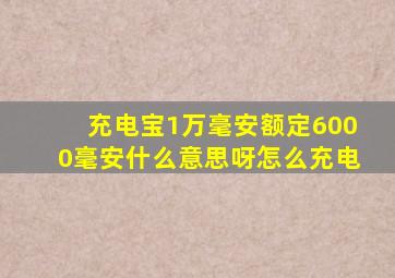 充电宝1万毫安额定6000毫安什么意思呀怎么充电