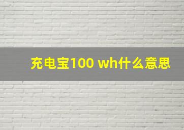 充电宝100 wh什么意思