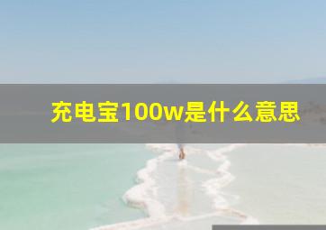 充电宝100w是什么意思