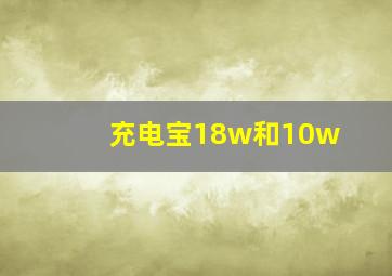 充电宝18w和10w