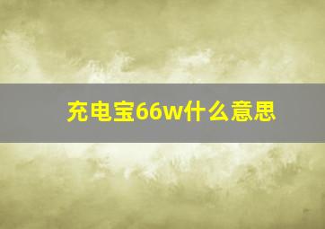 充电宝66w什么意思