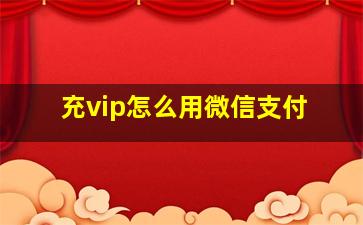 充vip怎么用微信支付