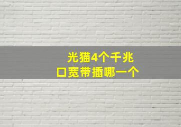 光猫4个千兆口宽带插哪一个