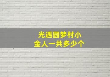 光遇圆梦村小金人一共多少个