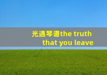 光遇琴谱the truth that you leave