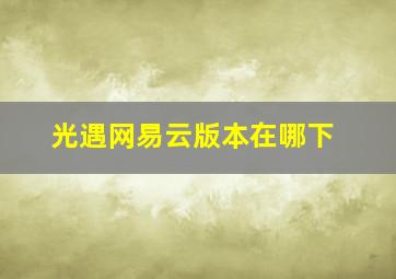 光遇网易云版本在哪下