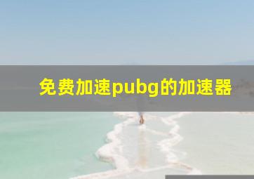 免费加速pubg的加速器