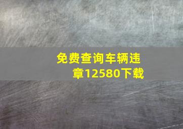 免费查询车辆违章12580下载