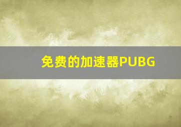 免费的加速器PUBG