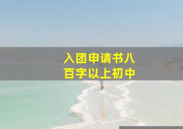 入团申请书八百字以上初中