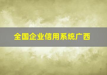 全国企业信用系统广西