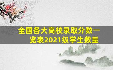 全国各大高校录取分数一览表2021级学生数量