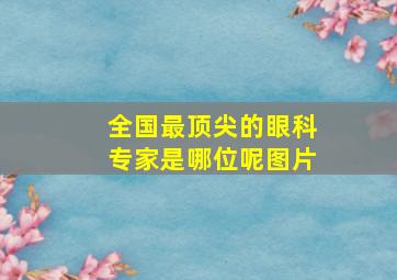 全国最顶尖的眼科专家是哪位呢图片