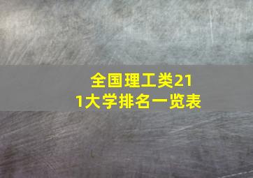 全国理工类211大学排名一览表