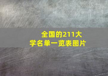 全国的211大学名单一览表图片