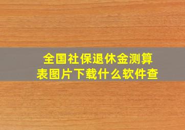 全国社保退休金测算表图片下载什么软件查