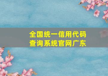 全国统一信用代码查询系统官网广东