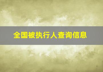 全国被执行人查询信息