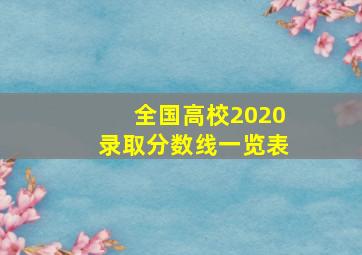 全国高校2020录取分数线一览表