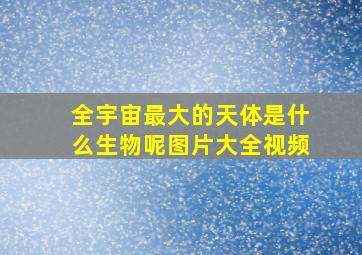 全宇宙最大的天体是什么生物呢图片大全视频