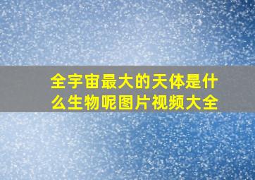 全宇宙最大的天体是什么生物呢图片视频大全