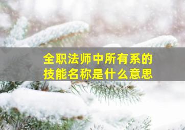 全职法师中所有系的技能名称是什么意思