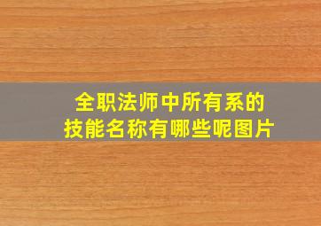 全职法师中所有系的技能名称有哪些呢图片