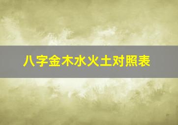 八字金木水火土对照表