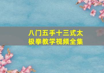 八门五手十三式太极拳教学视频全集