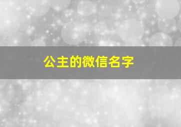 公主的微信名字