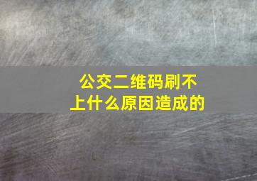 公交二维码刷不上什么原因造成的