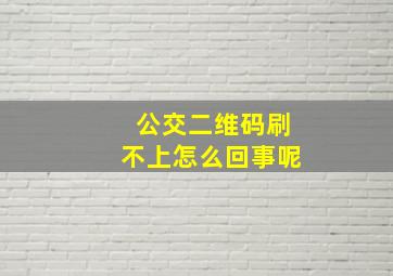 公交二维码刷不上怎么回事呢