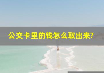 公交卡里的钱怎么取出来?