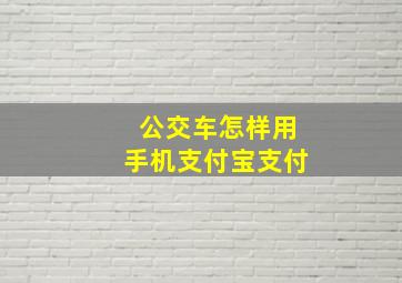 公交车怎样用手机支付宝支付